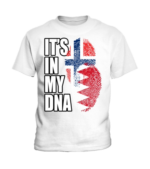 Bahraini And Norwegian Mix Heritage DNA Flag Kids T-Shirt