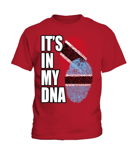 Botswana And Trinidad Tobago Mix Heritage DNA Flag Kids T-Shirt