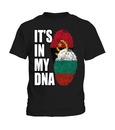 Bulgarian And Angolan Mix Heritage DNA Flag Kids T-Shirt