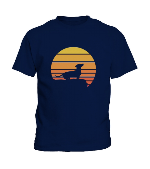 Dachshund Sunset Retro Vintage Kids T-Shirt