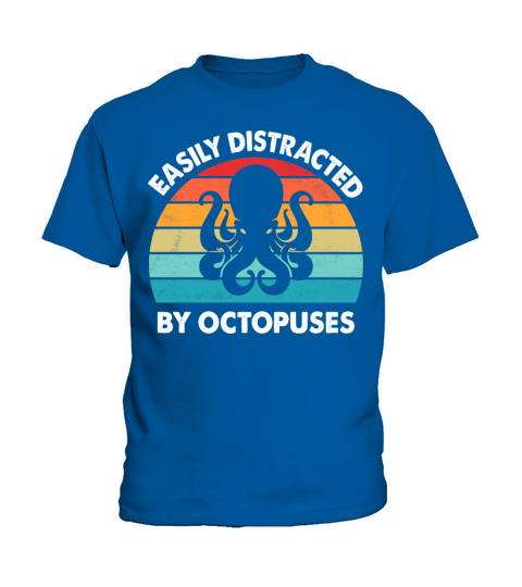 Easily Distracted by Octopuses Vintage Kraken Kids T-Shirt