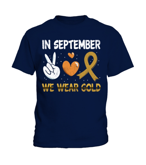Month September Ribbon Childhood Cancer Awareness Kids T-Shirt