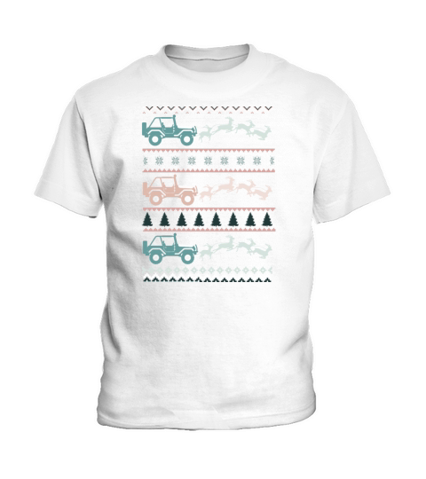 Merry Christmas Ugly Christmas shirt with car and reindeer team Kids T-Shirt