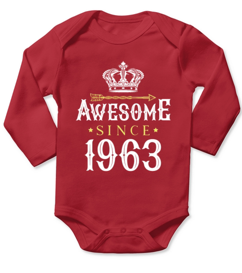 1963 awesome since Long Sleeve Baby One-Piece