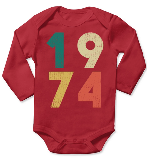 1974 Vintage Birthday Retro Long Sleeve Baby One-Piece