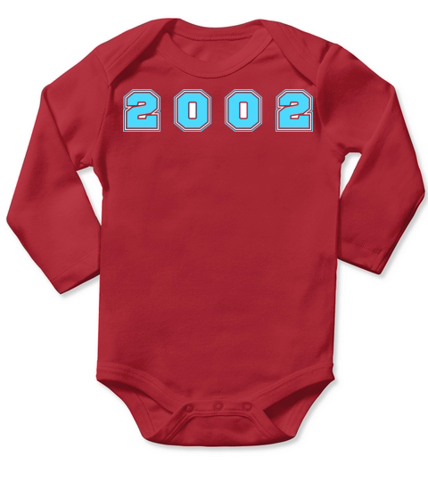 2002 Year Number Long Sleeve Baby One-Piece