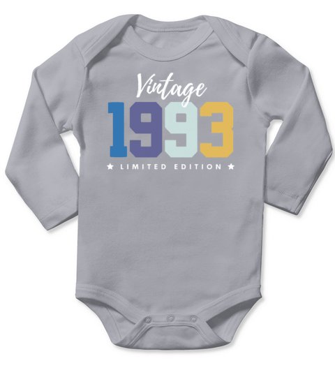30 Years Vintage 1993 Retro 30th Birthday Long Sleeve Baby One-Piece