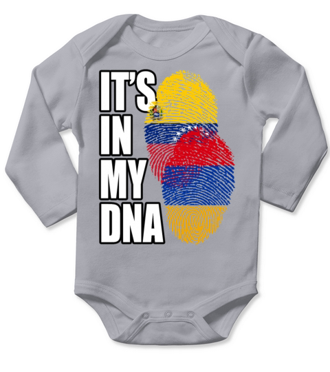 Armenian And Venezuelan Mix Heritage DNA Flag Long Sleeve Baby One-Piece