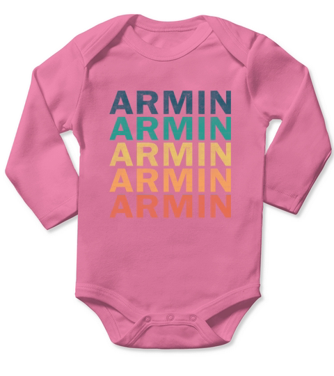 Armin Name T Shirt - Armin Vintage Retro Name Gift Long Sleeve Baby One-Piece