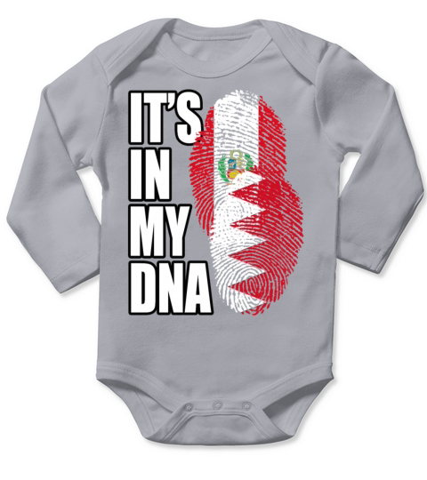 Bahraini And Peruvian Mix Heritage DNA Flag Long Sleeve Baby One-Piece