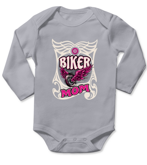Biker Mom Motorcycle Mother Women Long Sleeve Baby One-Piece