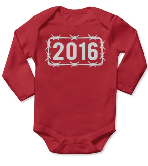 Birthday Vintage 2016 Barbed Wire Long Sleeve Baby One-Piece