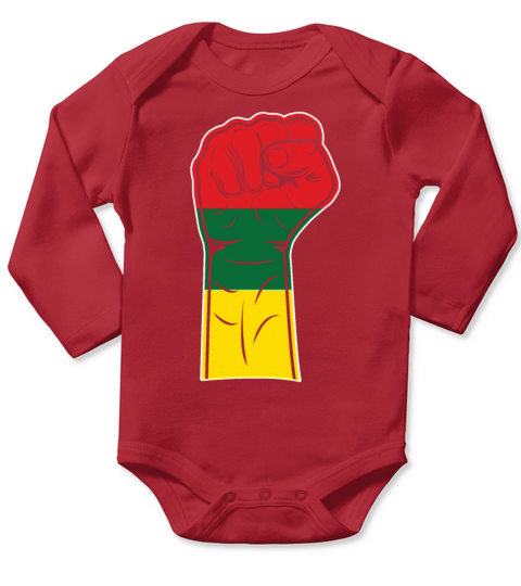 Black Fist Protest Pride Black History Month Long Sleeve Baby One-Piece