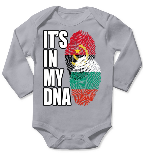 Bulgarian And Angolan Mix Heritage DNA Flag Long Sleeve Baby One-Piece