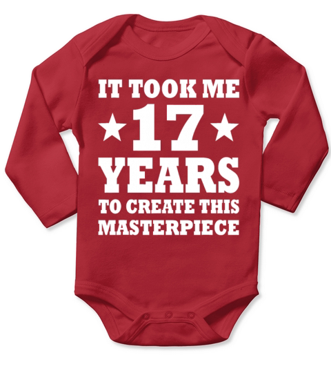 Funny 17th Birthday Gift For-17-Year Old Teens Boy Long Sleeve Baby One-Piece