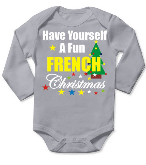 Funny French Christmas Tree Long Sleeve Baby One-Piece