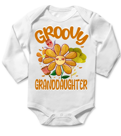 Groovy Granddaughter Family Matching Vintage Long Sleeve Baby One-Piece