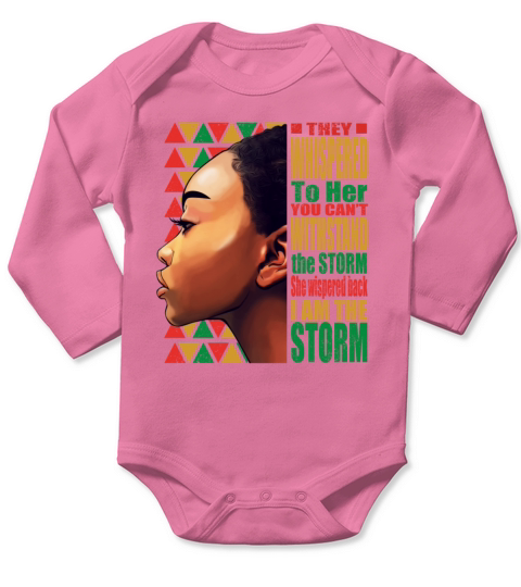 I Am the Storm African Woman Black History Month Long Sleeve Baby One-Piece