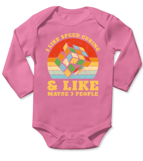 I like Speed Cubing Rubix Cube 80s Youth Vintage Long Sleeve Baby One-Piece
