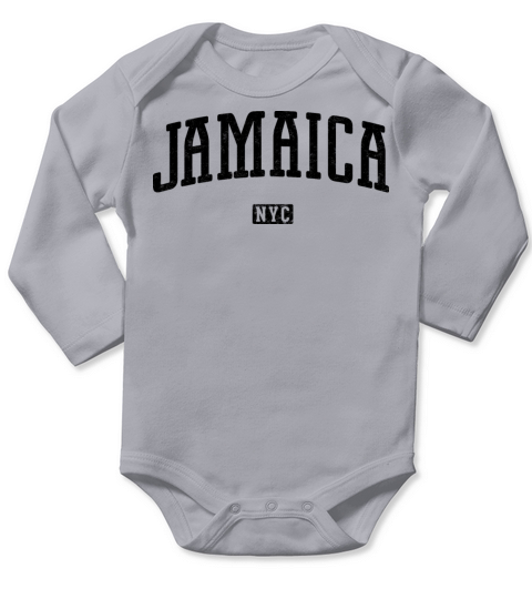 Jamaica New York City Vintage Long Sleeve Baby One-Piece