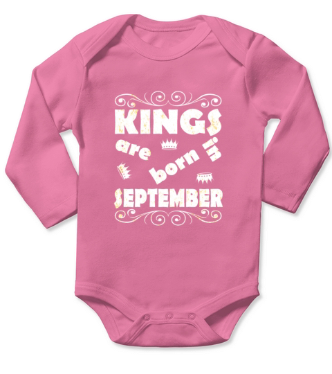 Kings Are Born In September Long Sleeve Baby One-Piece