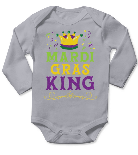 Mardi Gras King New Orleans Louisiana Parade Long Sleeve Baby One-Piece