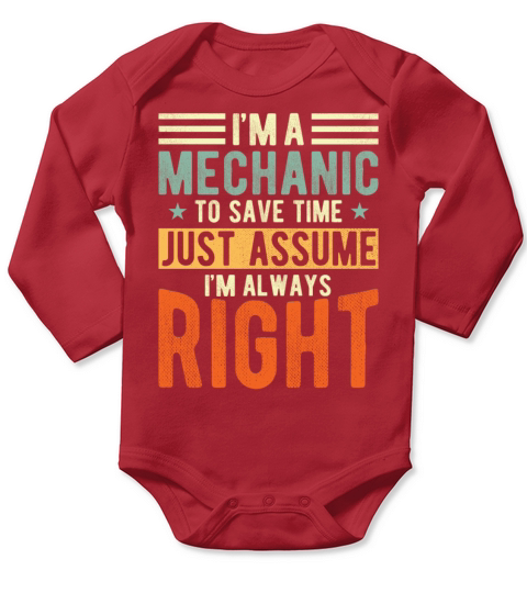 Mechanic Long Sleeve Baby One-Piece