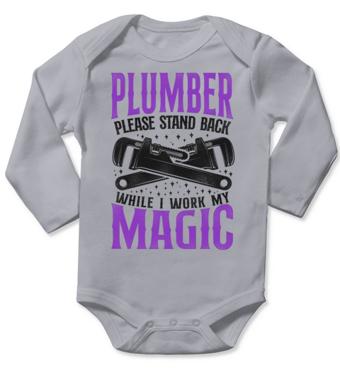 Plumbing Plumber Vintage Plumber Long Sleeve Baby One-Piece