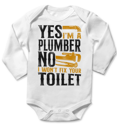 Plumbing Plumber Vintage Yes I Am Long Sleeve Baby One-Piece