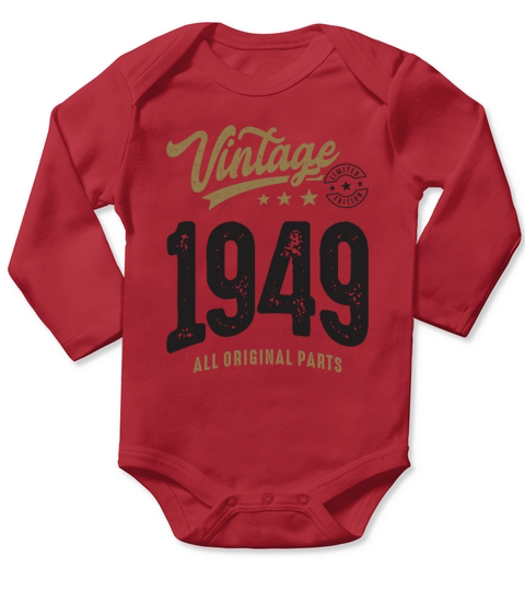 Vintage 1949 73rd Birthday Long Sleeve Baby One-Piece