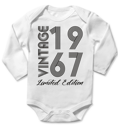 Vintage 1967 Vintage Birthday Retro Vintage Long Sleeve Baby One-Piece