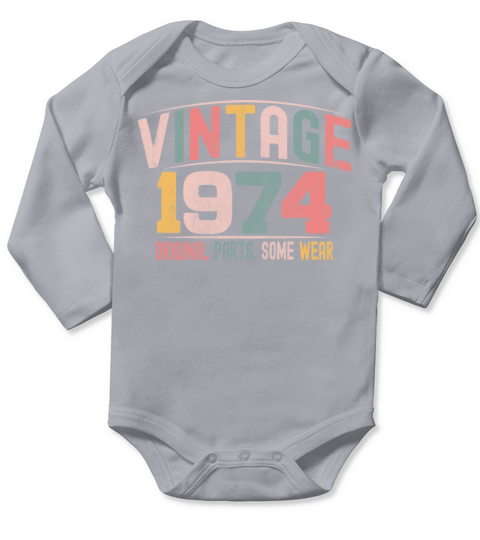VINTAGE 1974 BIRTHDAY GIFT T-SHIRT Long Sleeve Baby One-Piece