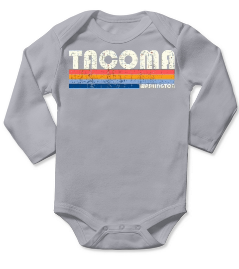 Vintage 70S 80S Style Tacoma Wa Long Sleeve Baby One-Piece