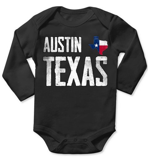 Vintage Austin Texas Flag Long Sleeve Baby One-Piece
