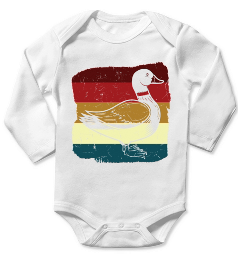 Vintage Duck Distressed Duck Hunter Long Sleeve Baby One-Piece