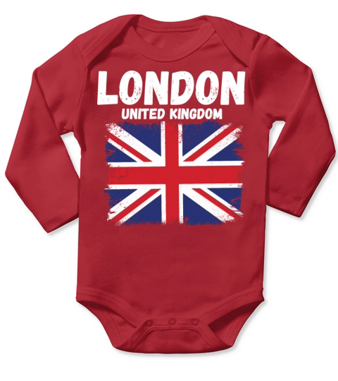 Vintage London England Funny Quote Kingdom Souveni Long Sleeve Baby One-Piece