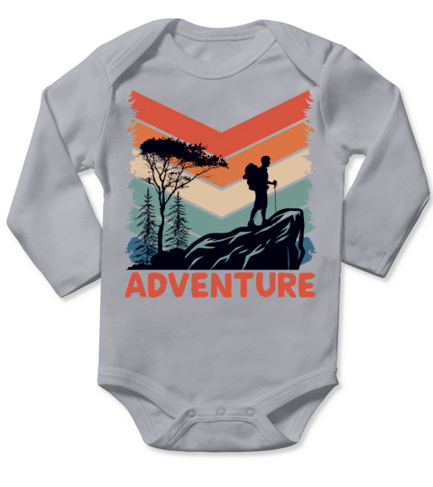 Vintage Mountains Climber Hiker Long Sleeve Baby One-Piece