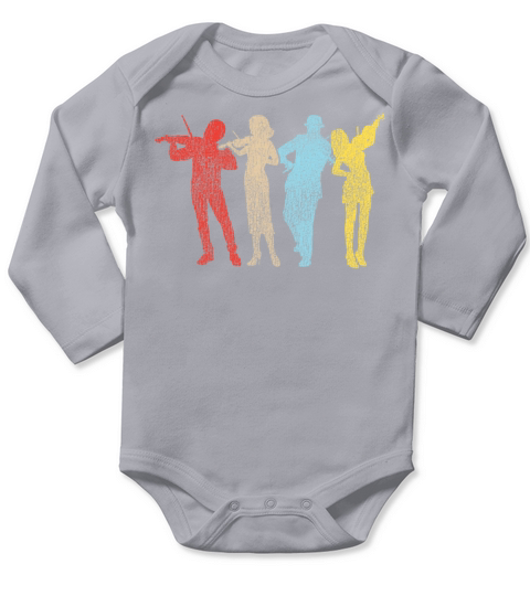 Violin Violinist Retro Vintage Long Sleeve Baby One-Piece