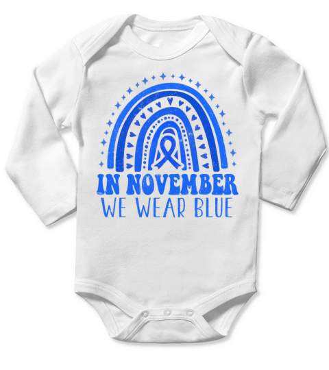 Wear In November Blue Diabetes Awareness Month Long Sleeve Baby One-Piece