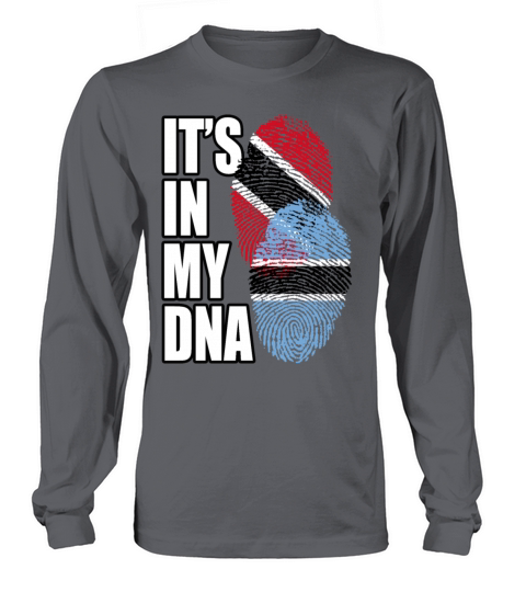 Botswana And Trinidad Tobago Mix Heritage DNA Flag Long sleeved Unisex
