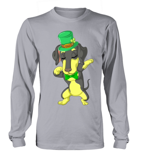 dabbing daschund st patricks day Long sleeved Unisex