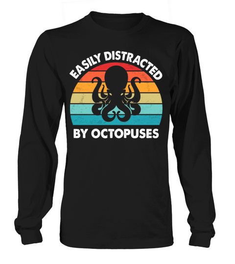 Easily Distracted by Octopuses Vintage Kraken Long sleeved Unisex