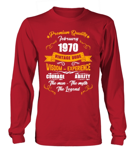 February 1970 Vintage Birthday Present Long sleeved Unisex