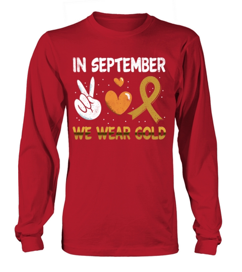 Month September Ribbon Childhood Cancer Awareness Long sleeved Unisex
