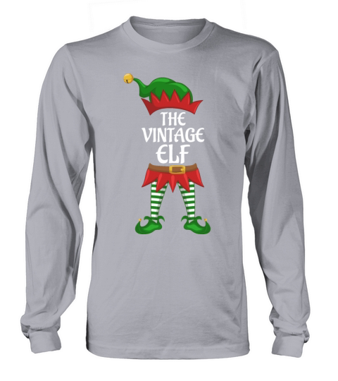 Vintage Elf Family Matching Group Christmas Party Long sleeved Unisex