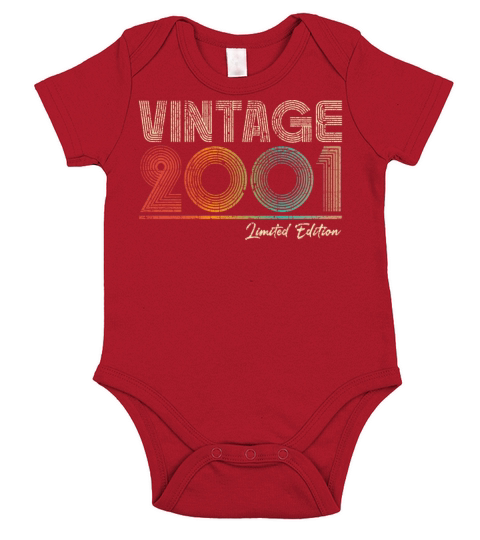 22 Years Old Vintage 2001 22nd Birthday Gifts Short Sleeve Baby One-Piece