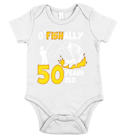 50th Birthday Fishing 1973 Vintage Fisherman Angle Short Sleeve Baby One-Piece