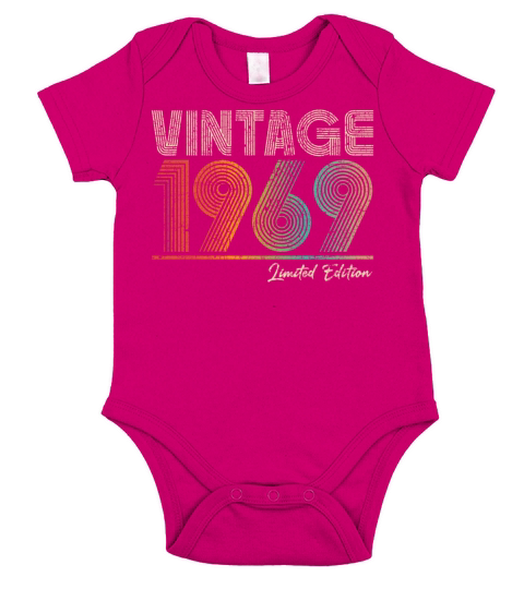 54 Years Old Vintage 1969 54th Birthday Gifts Short Sleeve Baby One-Piece