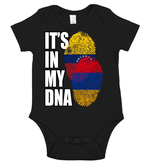 Armenian And Venezuelan Mix Heritage DNA Flag Short Sleeve Baby One-Piece