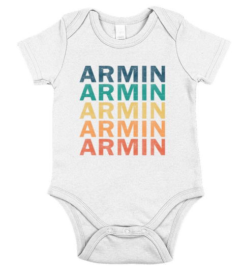 Armin Name T Shirt - Armin Vintage Retro Name Gift Short Sleeve Baby One-Piece